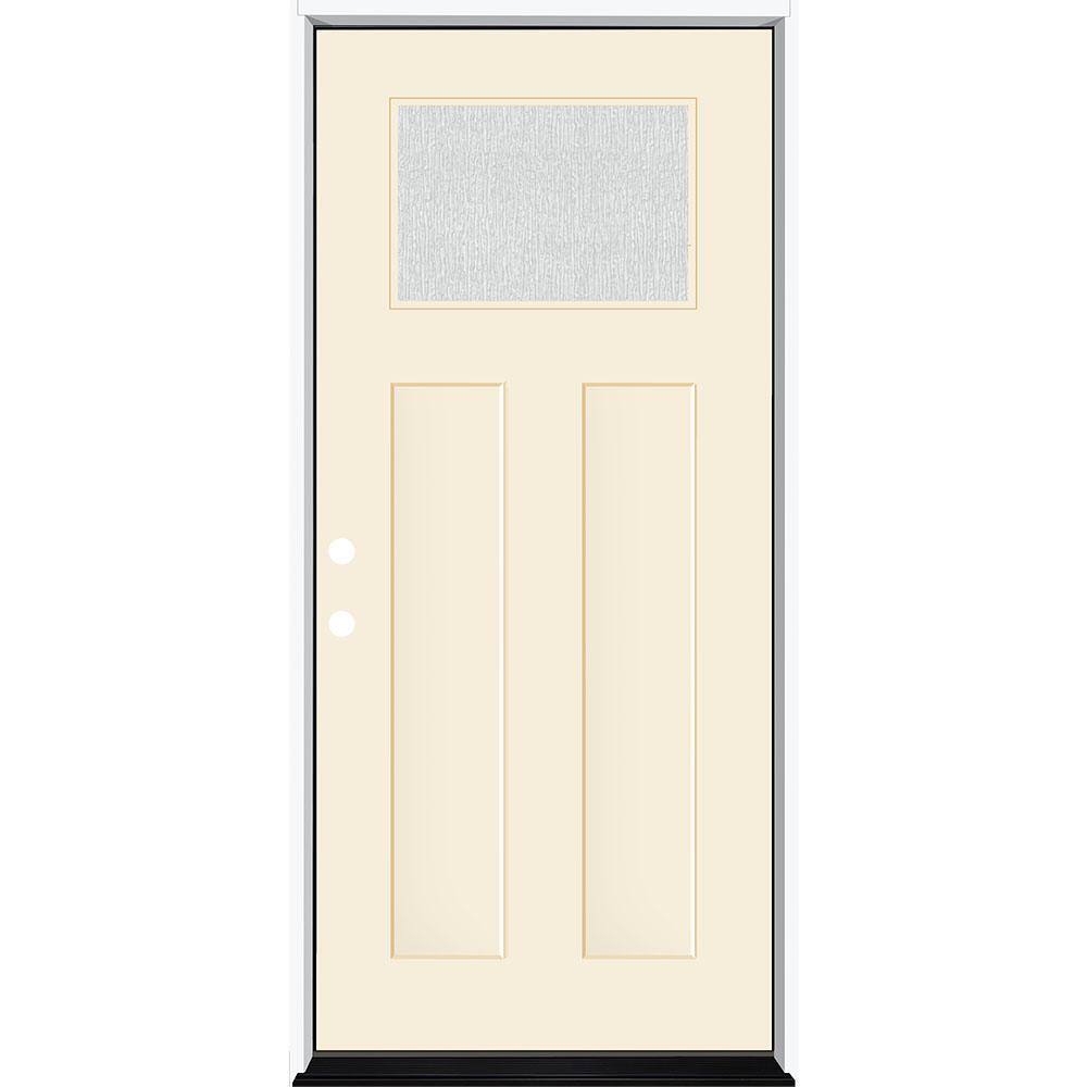 Legacy 36 in. x 80 in. 1/4 Toplite Rain Glass RHIS Primed Linen Finish Fiberglass Prehung Front Door price history on PriceWatchPro