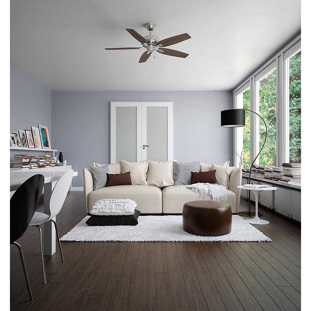 Hunter Newsome 52 in. Indoor Brushed Nickel Ceiling Fan For