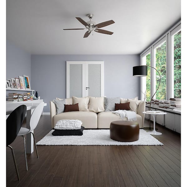 Newsome 52 in. Indoor Brushed Nickel Ceiling Fan For Bedrooms
