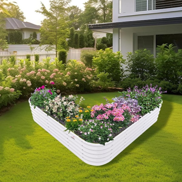 Cesicia 74 in. x 74 in. x 18 in. Grey L-Shaped Anti-Rust