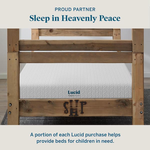 Lucid Comfort Collection 4 Inch Gel and Aloe Infused Memory Foam Topper -  Twin HDLU40TT30GT - The Home Depot