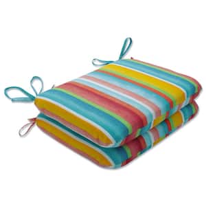 Striped 18.5 x 15.5 Outdoor Dining Chair Cushion in Multicolored (Set of 2)