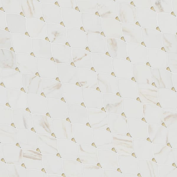 MSI Citadel Gold Trident 11 in. x 12 in. Recycled Glass/Metal Mesh