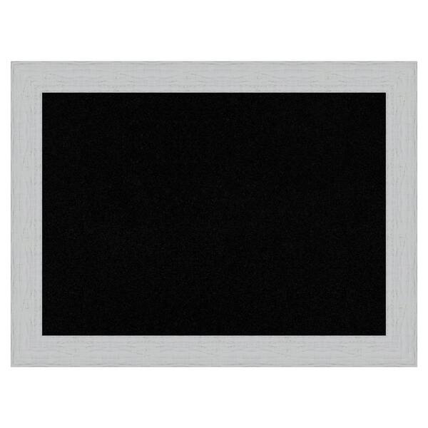 Amanti Art Shiplap White Wood Framed Black Corkboard 32 in. x 24 in. Bulletin Board Memo Board