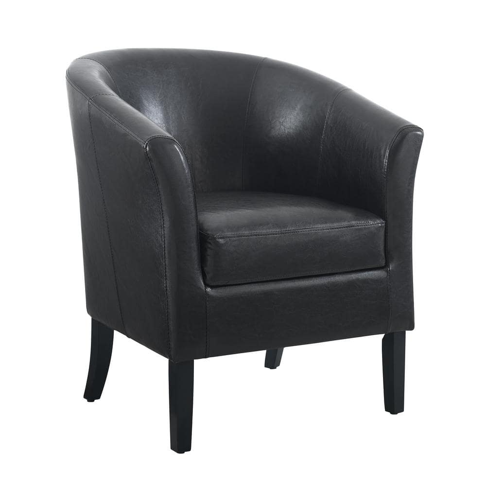 Anthony Black Faux Leather Club Chair