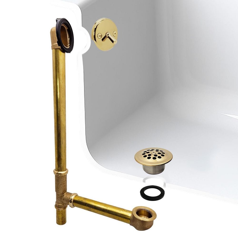 22 in. Brass Trip Lever Bath Waste Drain in Polished Brass price history on PriceWatchPro