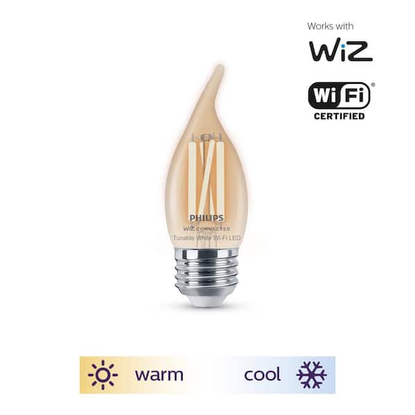 Philips 40-Watt Equivalent BA11 Smart Wi-Fi LED Tuneable White E26 Medium Light Bulb Powered by Wiz with Bluetooth (2-Pack) 567263