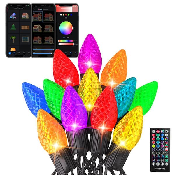 AVATAR CONTROLS 100-Light 66 ft. Outdoor Plug-In Integrated LED Smart Novelty C7 Color-Changing String Light