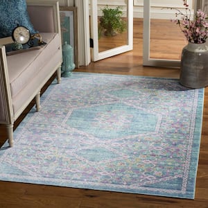 Windsor Spa/Fuchsia 4 ft. x 6 ft. Border Area Rug