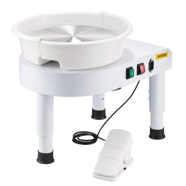 VEVOR Pottery Wheel 11 in. Ceramic Wheel Forming Machine Manual Adjustable 0-7.8 in. Lift Leg Sculpting Tool Accessory Kit