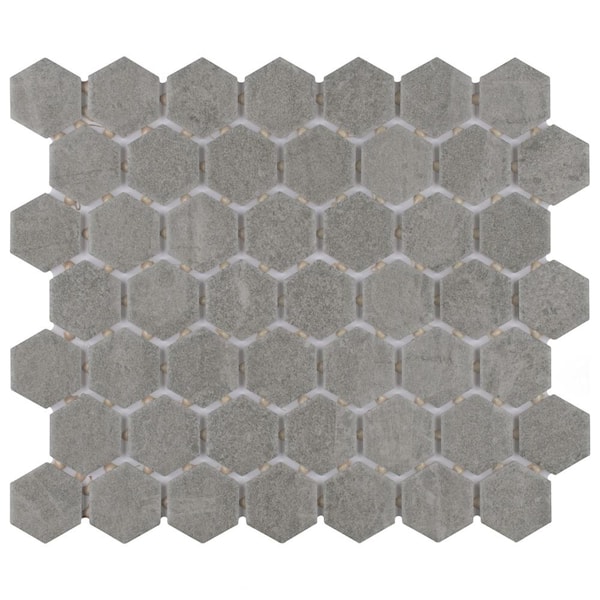 Merola Tile Liverpool Hex Light Grey 10 in. x 11-3/8 in. Ceramic Mosaic Tile (0.81 sq. ft./Each)