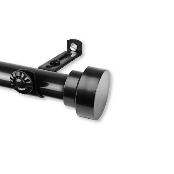 Rod Desyne Topper 66 in. - 120 in. Single Curtain Rod in Black