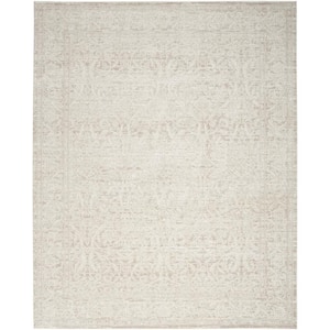 Renewed Ivory Beige 9 ft. x 12 ft. Distressed Traditional Area Rug