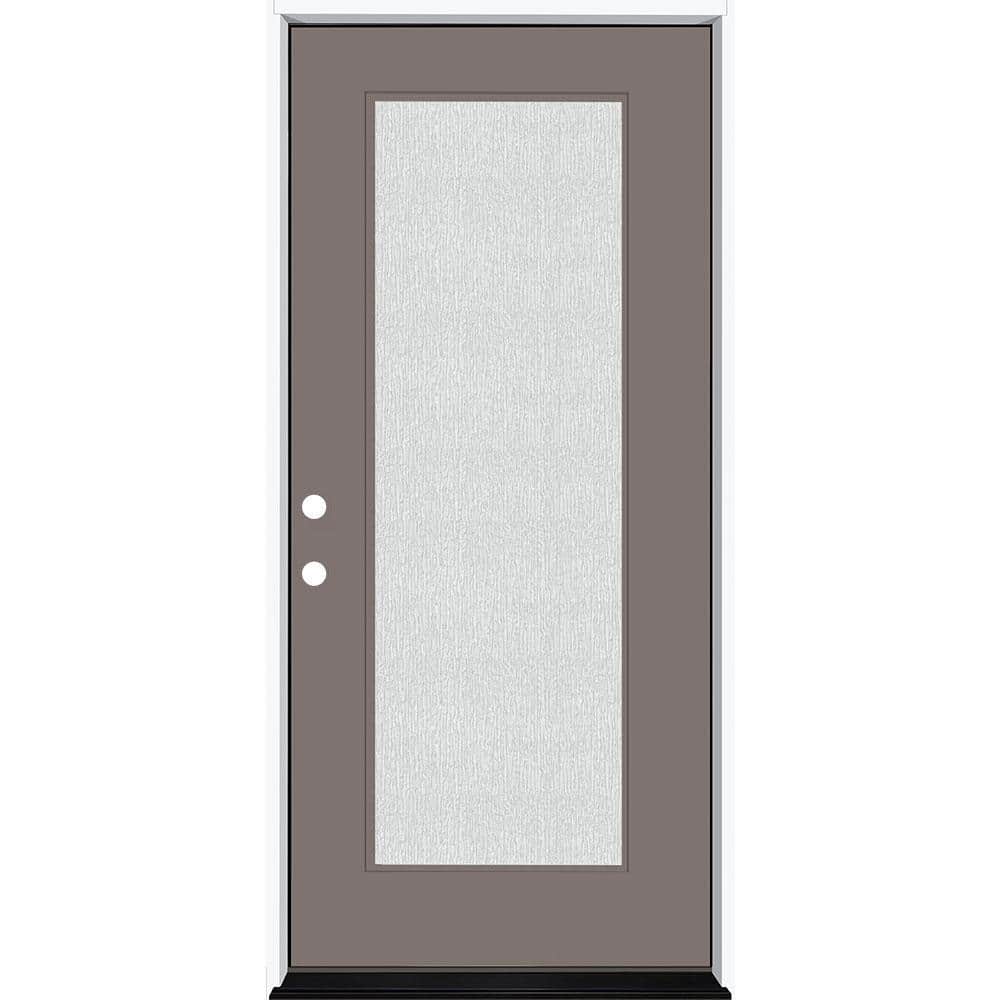 Legacy 36 in. x 80 in. Full Lite Rain Glass RHIS Primed Kindling Finish Fiberglass Prehung Front Door price history on PriceWatchPro