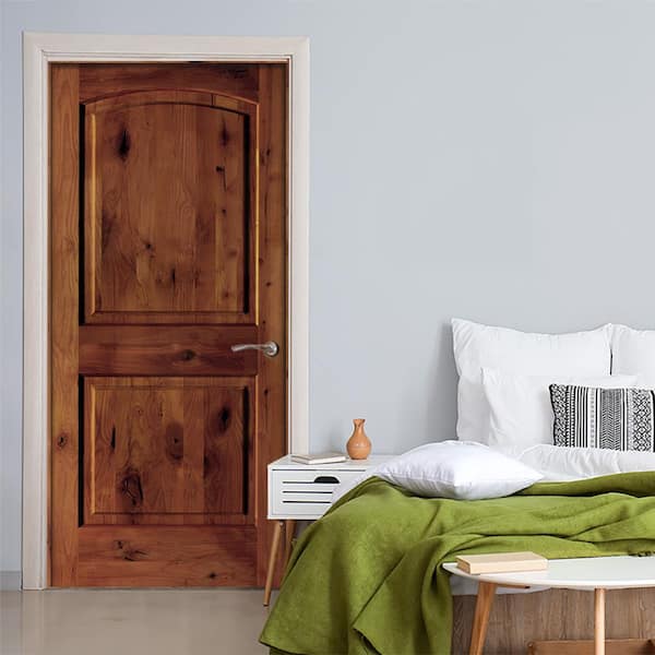 Krosswood Doors 32 in. x 80 in. Knotty Alder 2-Panel Left-Handed