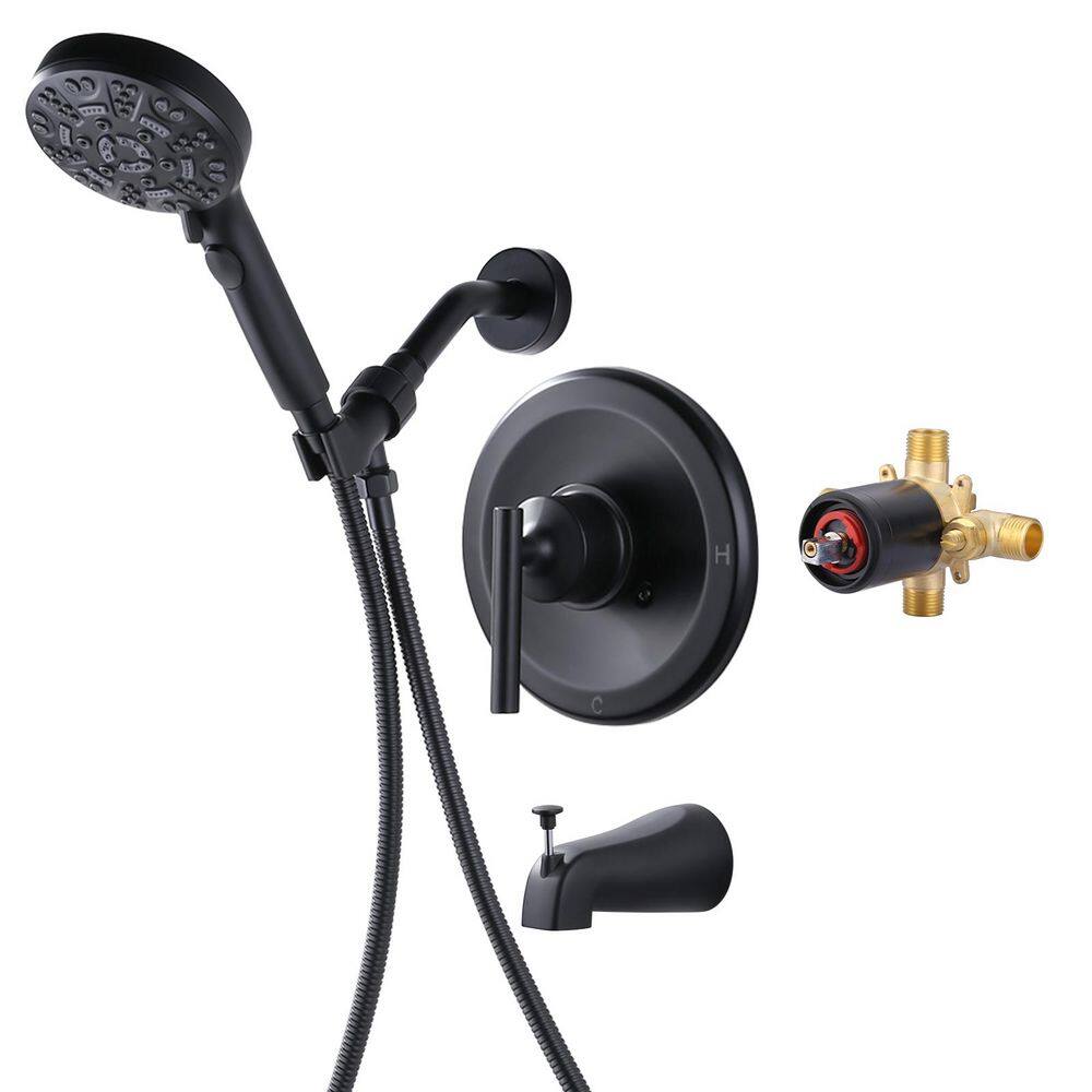Wall-Mounted Single-Handle 7-Spray Tub and Shower Faucet 1.8 GPM in Matte Black Valve Included price history on PriceWatchPro