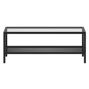 Mariana 45 in. Rectangle Black Glass Coffee Table