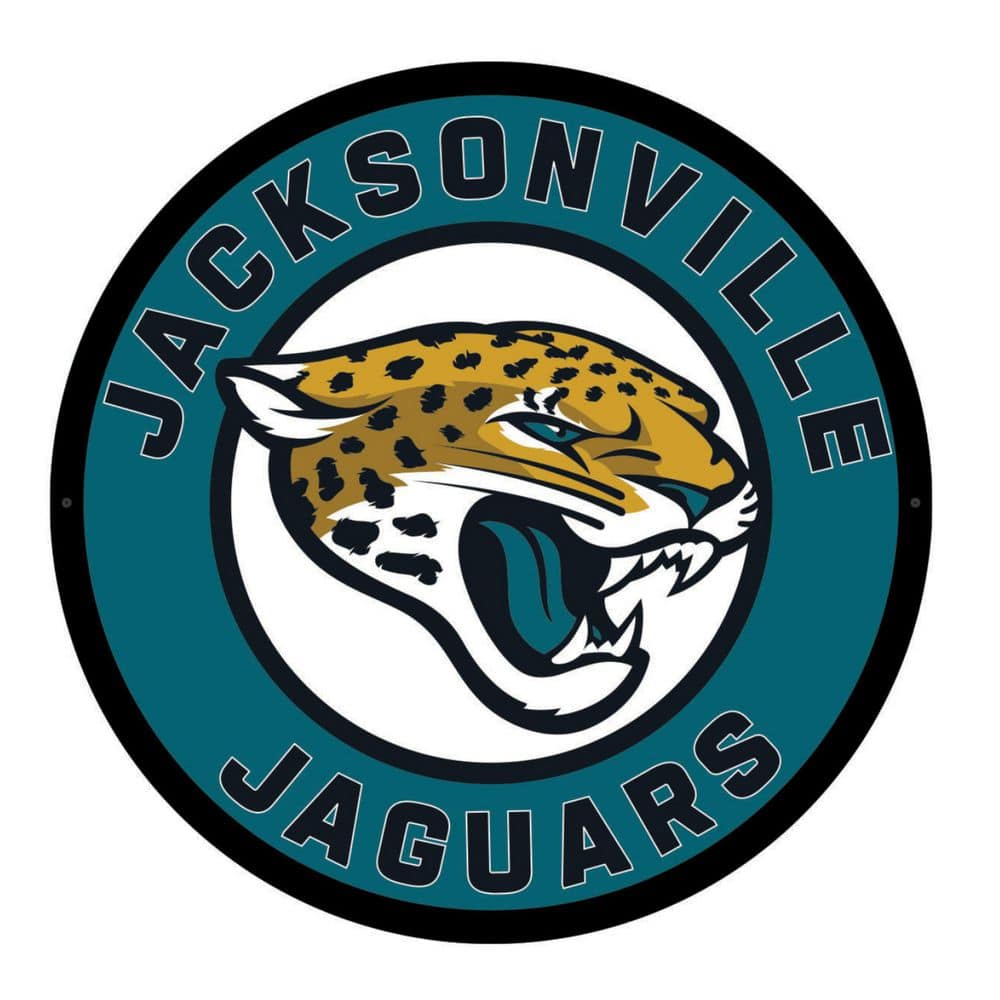 Evergreen Jacksonville Jaguars Round 23 in. Plug-in LED Lighted Sign ...