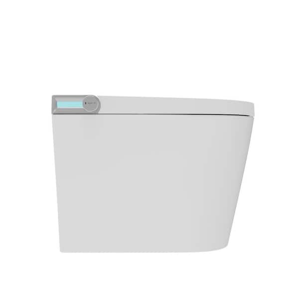 CITTANEO Mercury 12 in. 1-Piece 1.2 GPF Single Flush Enlongated Toilet in White Seat Included without Water Pressure Limitation