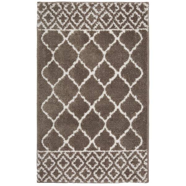 Mohawk Home Horizon Fountainbleau Grey 17 in. x 24 in. Polyester Machine Washable Bath Mat