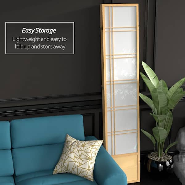 7 ft. Natural 4-Panel Room Divider