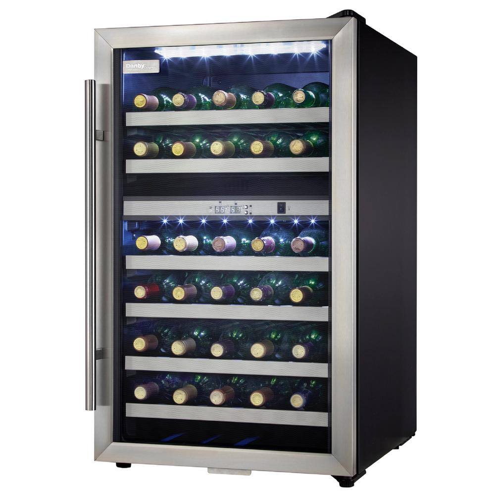 Stainless Steel Dual-Zone 38-Bottle Wine Cooler