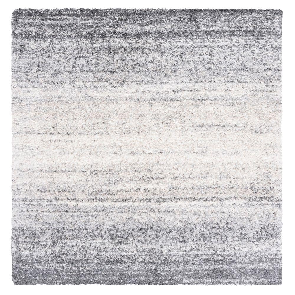 Berber Shag 7 ft. x 7 ft. Gray/Charcoal Gradient Modern Square Area Rug price history on PriceWatchPro