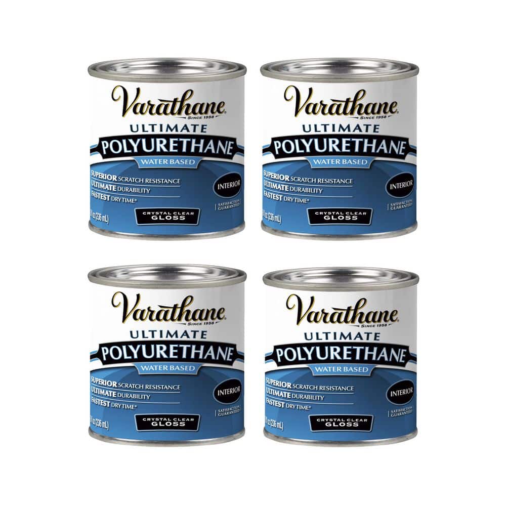 Varathane 8 oz. Clear Gloss Water-Based Interior Polyurethane (4-Pack)