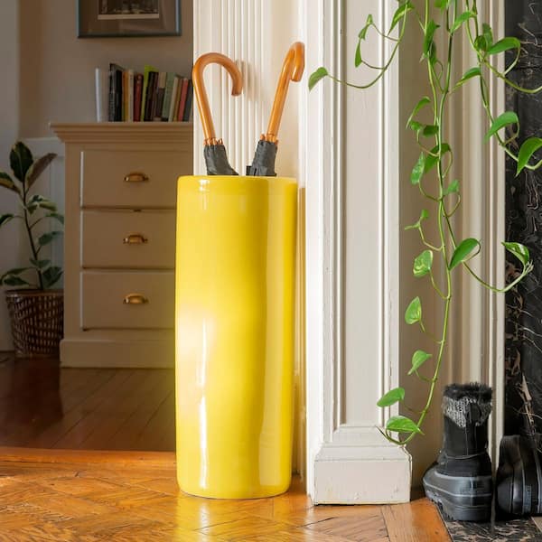 Oriental Furniture 24 in. Bright Yellow Umbrella Stand