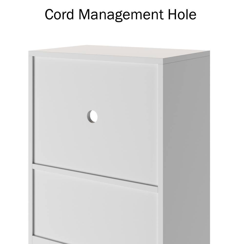 White and Gray Wood Microwave Stand with Storage and Wheels