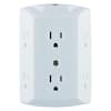 6-Outlet Grounded Tap with Resettable Circuit Breaker, White