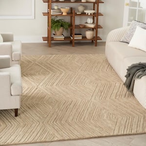 Graceful Taupe 9 ft. x 12 ft. Geometric Contemporary Area Rug