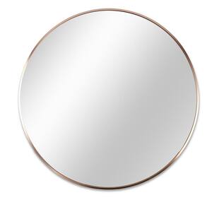 24 in. W x 24 in. H Small Modern Round Aluminium Framed Wall Bathroom Vanity Mirror in Gold