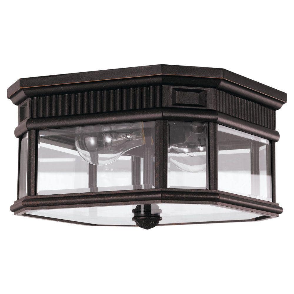 Generation Lighting Cotswold Lane 2 Light Grecian Bronze Outdoor Ceiling Fixture Ol5413gbz The