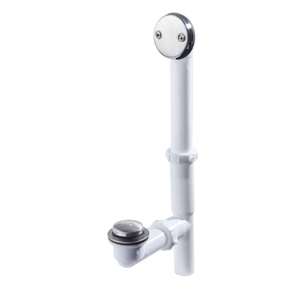 Easy Touch 1-1/2 in. x 1.67 ft. Poly Pipe Bath Waste and Overflow Drain in Brushed Nickel
