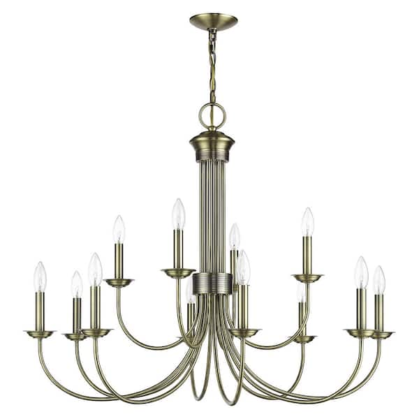 Livex Lighting Estate 12-Light Antique Brass Chandelier