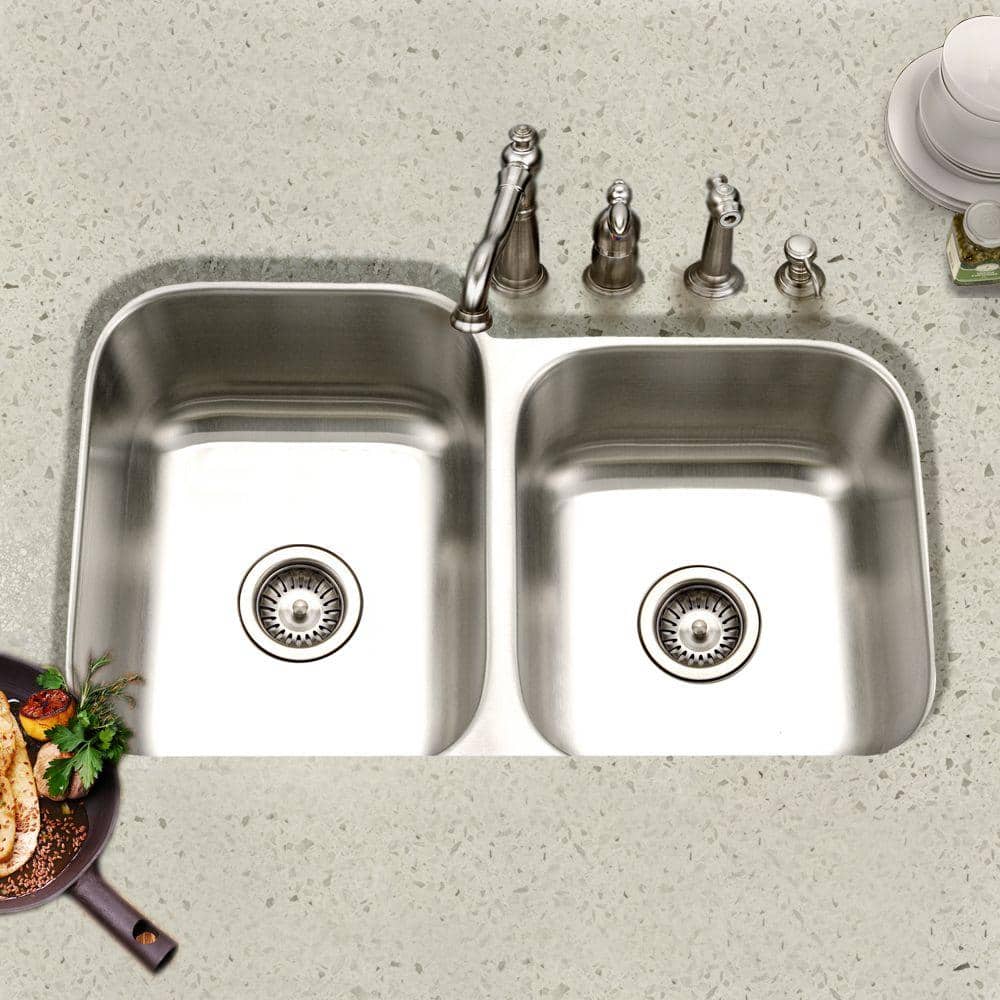 Eston 31.25'' Stainless Steel Double Bowl Undermount Kitchen Sink