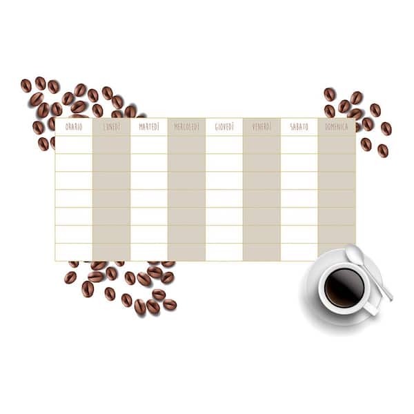 Brewster 18.5 in. x 26.4 in. Coffee Weekly Calendar Wall Decal