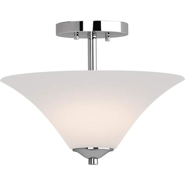 Volume Lighting Alesia 2-Light Polished Nickel Indoor Semi-Flush Mount ...