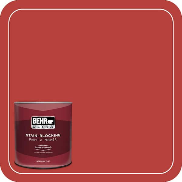 BEHR ULTRA 1 qt. #PMD-85 Crimson Silk Extra Durable Flat Interior Paint & Primer