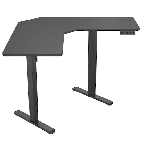 38.4 in. Black Height Adjustable Corner Sit-Stand Desk, Up to Weight Capacity of 176 lbs.