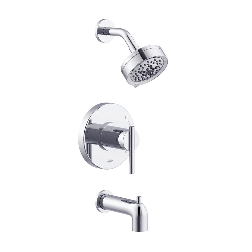 Gerber Parma Single Handle 5-Spray Tub and Shower Faucet 1.75 GPM in Chrome Treysta Cartridge Included, Valve Not Included