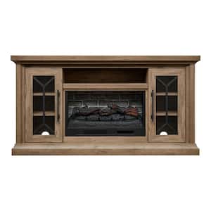 Madison 68 in. Freestanding Electric Fireplace TV Stand in Natural Rustic Oak