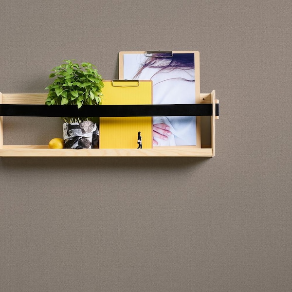 Fusion Collection Hessian Effect Texture Greige Matte Finish Non-Pasted Vinyl on Non-woven Wallpaper Sample