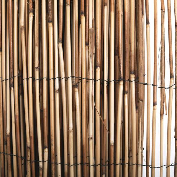 6 ft H x 16 ft L Coffee Peeled Bamboo Reed Fencing Backyard Garden Fence 2 Pack 