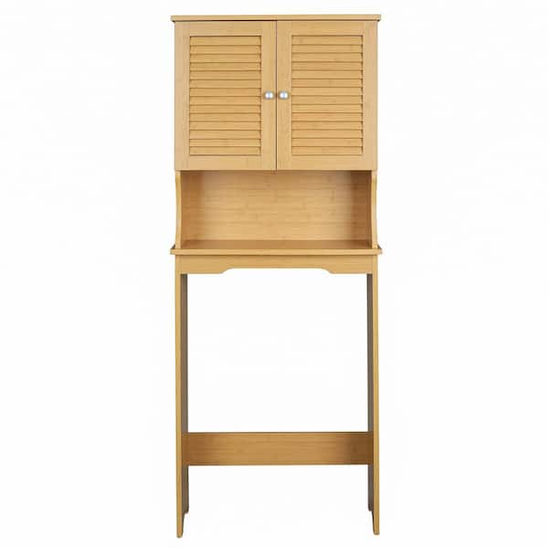 Tileon 23.62 in. W x 62.4 in. H x 9.06 in. D Brown Over-the-Toilet Storage