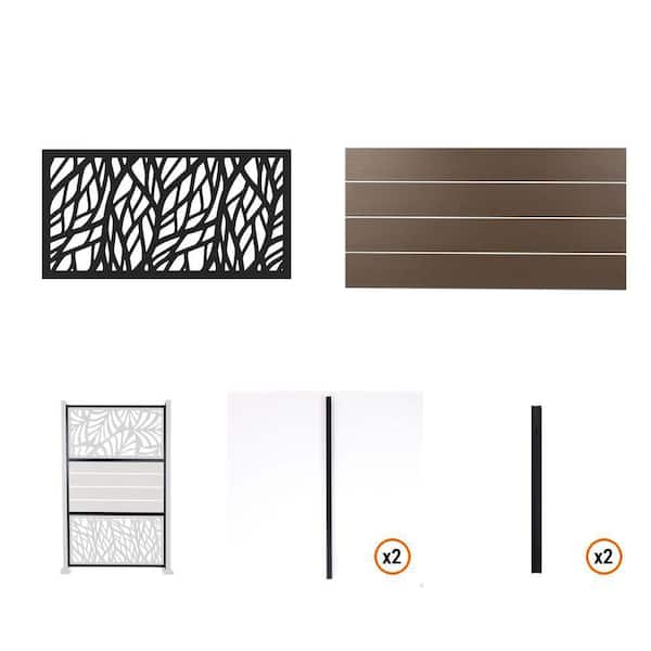 Wildwood Privacy Screen, Brown, 4-Pack, Frame, 2-Pack Posts, 2-Pack Extensions