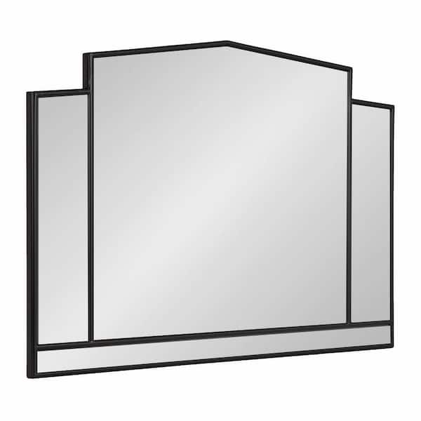 Kate and Laurel Dietrich Black 32 in. W x 25 in. H Modern Irregular Plastic Framed Mirror