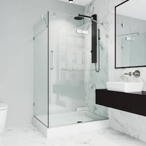 Monteray 36 in. L x 48 in. W x 79 in. H Frameless Pivot Rectangle Shower Enclosure Kit in Chrome with Clear Glass
