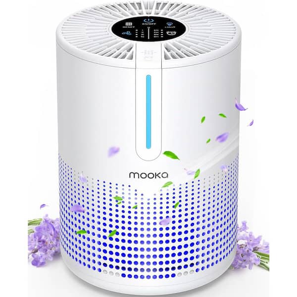 Tabletop Air Purifiers up to 420 Sq. Ft., H13 HEPA Filter, Fragrance Sponge for Smokers Pollen Pets Dust Odors, White
